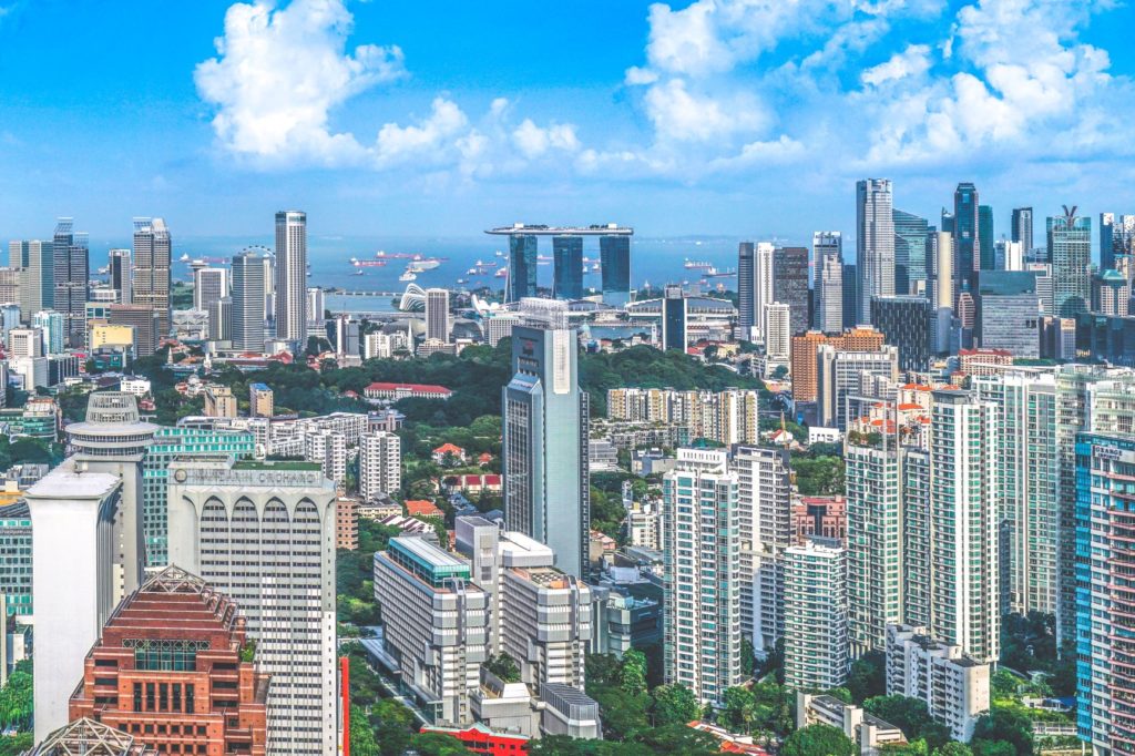 Aerial photo of skyscrapers in Singapore